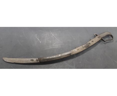 A 1796 PATTERN STYLE LIGHT CAVALRY SABRE, possibly an officers, with shark skin grip, single bar guard, in a leather scabbard