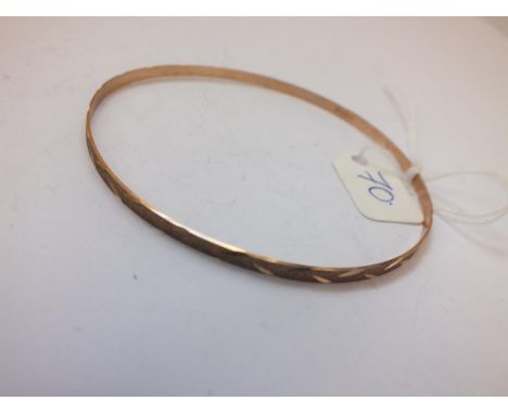 Narrow 9ct bangle 3.6g      