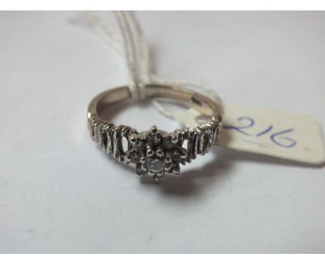 18ct white gold and diamond ring approx  size O   4.8g inc      