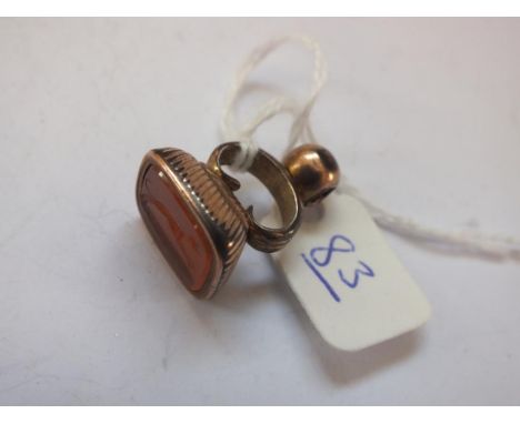 Antiqe fob seal with intaglio of a dog    
