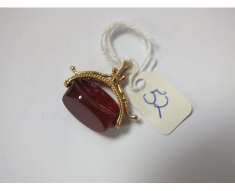 Gold mounted stone set spinning fob    