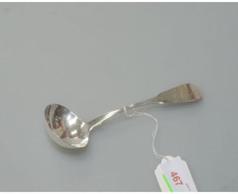 A George III silver ladle, London 1813, engraved with a crest, 1.3 troy ounces
