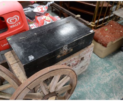 Two vintage wooden chests