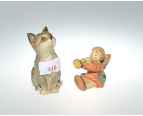 A Beswick cat and a Goebel figure (2)