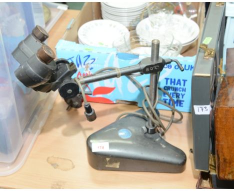 A C Baker of London vintage engineer's microscope 