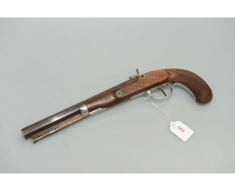An Italian made (marked W Moore) .45 cal BP single shot ML percussion pistol, No.6638 S1