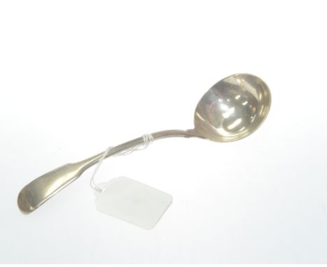 A George III silver sauce ladle, London 1779, fiddle pattern. 1.78 troy ounces