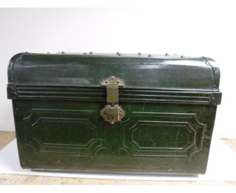 A tin trunk
