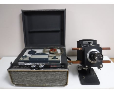 An Ensign Optiscope No. 6 together with a cased Windsor 707-4 reel to reel recorder 