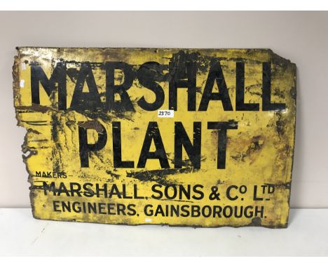 An enamel metal sign- Marshall Plant