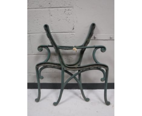 A pair of cast iron bench ends 