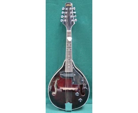 STAGG EIGHT STRING MANDOLIN, MODEL NUMBER M50 E, IN HARD CASE 