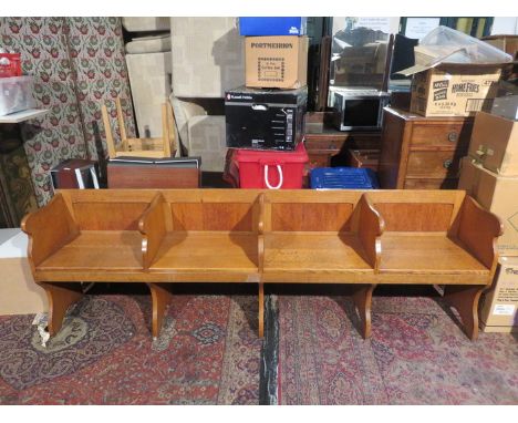 FOUR SEATER SECTIONAL LIGHT OAK CHURCH PEW 