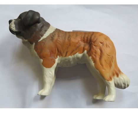 BESWICK UNGLAZED CERAMIC ST BERNARD, CORNA GARTH STROLLAR 