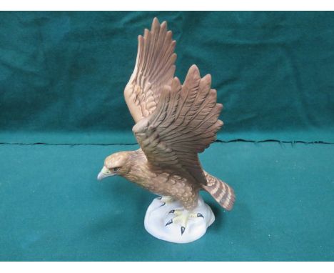 BESWICK UNGLAZED CERAMIC GOLDEN EAGLE ON MOUNT. 