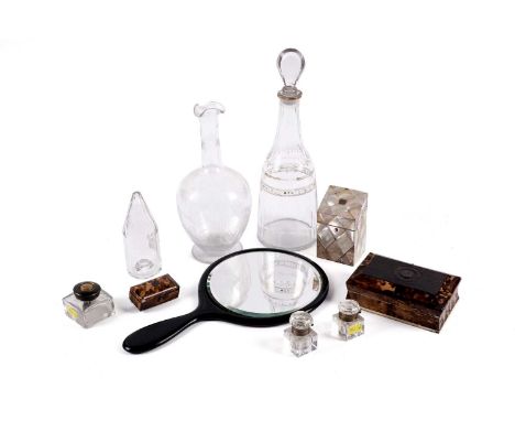 A George III glass toddy lifter, the fluted cone top leading down to a cylindrical body, with holes to either end, 14cms high