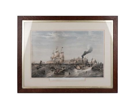 After John Wilson Carmichael(1979-1868)Tynemouth on Ascension Day,hand-tinted lithograph,published by Bevan &amp; Storey, New