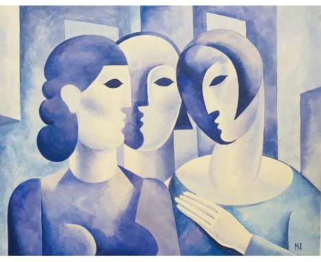 Ismael NERY (1900-1934, Rio de janeiro), Ecole brésilienneComposition surréaliste aux trois personnages, circa 1927-1928Aquar