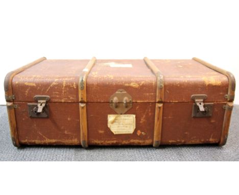 A vintage cabin trunk.