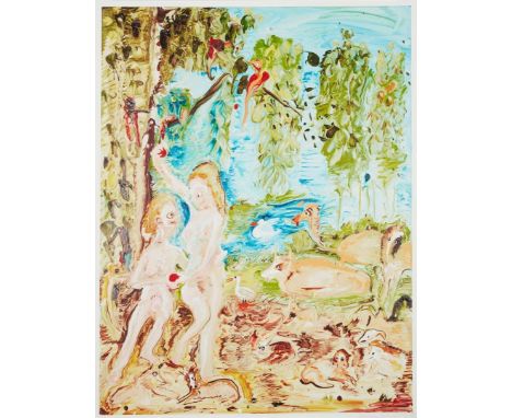  GENIEVE FIGGIS (IRISH 1972-) ADAM AND EVE - 2019 Pigment giclée print, 53/150, signed, dated and numbered in pencil to margi