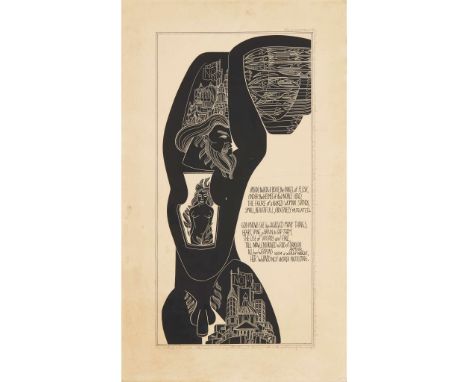  ALASDAIR GRAY (SCOTTISH 1934-2019) INSIDE THE BOX OF BONE... Screenprint, 14/50, with personal inscription to Brian Smith ar