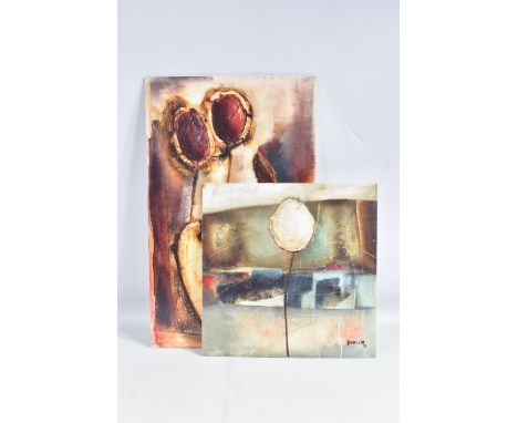 TWO EMILIJA PASAGIC (YUGOSLAVIAN/CANADIAN CONTEMPORARY) MIXED MEDIA PRINTS ON BOARD, to include 'Simple Impressions I' editio