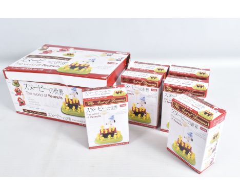 SIX BOXED THE ART OF DREAMS SNOOPYS WORLD 'THE WORLD OF PEANUTS' COLLECTIBLE FIGURES, individually boxed figures, all boxes h