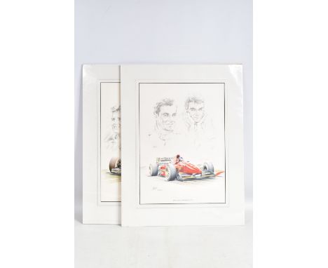 SIMON TAYLOR (BRITISH XX/XX1) 'JEAN ALESI-FERRARI 412T1 ' AND 'DAVID COULTHARD-WILLIAMS FW17'  two limited edition prints num