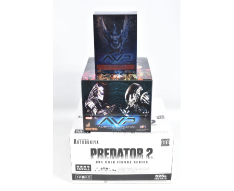 A COLLECTION OF PREDATOR AND ALIEN VS PREDATOR FIGURE KITS, to include a shop display box Kotobukiya Predator 2 One Coin Figu