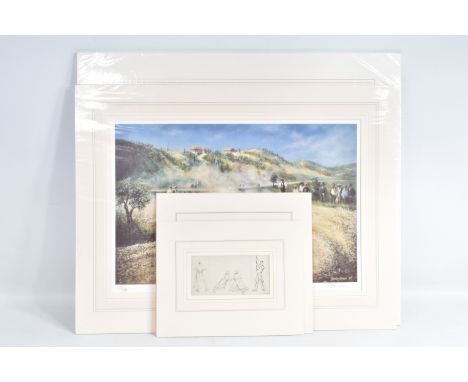 ROBIN OWEN (BRITISH XX/XXI) ‘Viva Alfa – Forza Ferrari’, limited edition colour print, no.151/500, numbered and signed in pen