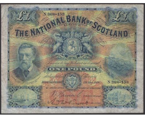 National Bank of Scotland Limited, £1, 15 May 1924, serial number N 368-153, Samuel and one other manuscript signature, fine 