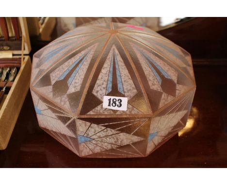 Good quality Art Deco Pink glass ceiling lamp shade. 30cm in Diameter 