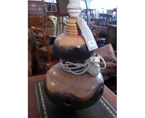 A studio pottery double gourd lamp 