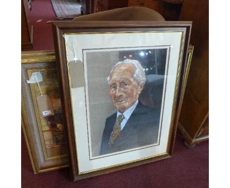 Michael Vaughan (1938-2003), a portrait of a gentleman, oil on canvas laid on board, signed lower right, H.56cm W.40cm 