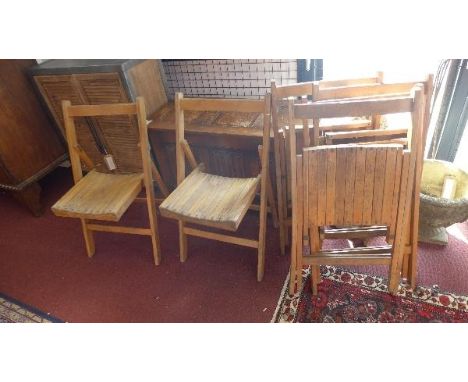 A set of six vintage folding chairs 