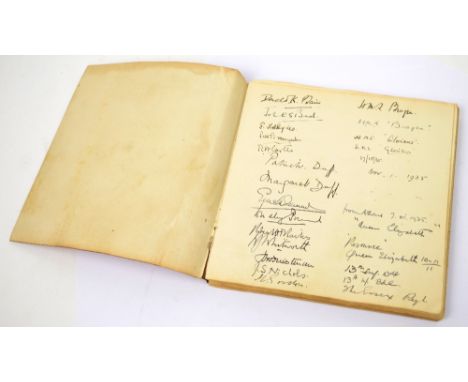 An interesting late 1930s and early 1940s Port of Alexandria visitors book with Armed Forces autographs to include Lt. Gen. a