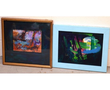 D W STANLEY; acrylic on board, abstract, framed and glazed, Napa Royal Birmingham Gallery label verso, 39 x 41cm and similar 