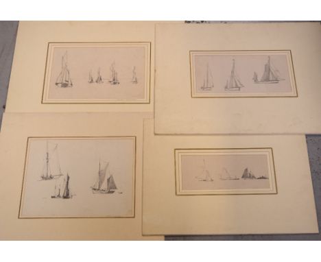 Norman Wilkinson CBE RRI ROI RBA RSMA (1878-1971); a collection of four pencil sketches of maritime subjects taken from his s