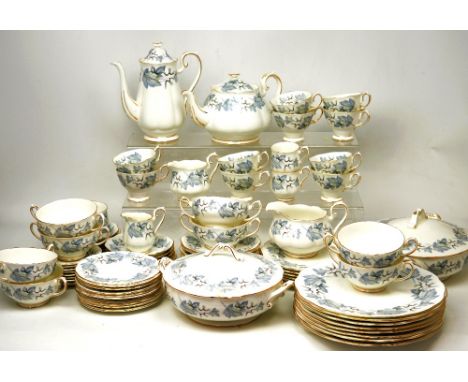 An extensive Royal Albert 'Silver Maple' tea, coffee and dinner service comprising eight dinner plates, six medium plates, te