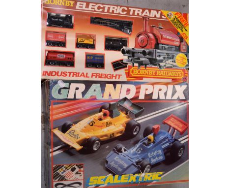 A Hornby electric industrial freight train, R583 and a boxed Scalextric Grand Prix (2).