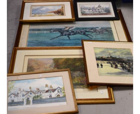 A quantity of limited edition prints and paintings to include a Ted Dyer limited edition print of lake scene, 75/500, a Clare