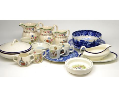 A mixed quantity of ceramics to children's ceramic dinner sets, Wedgwood 'Miss Tiggy-Winkle' nursery set, Wedgwood 'Thomas th