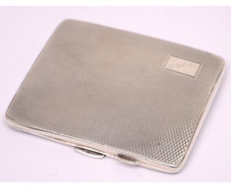 A George VI hallmarked silver engine turned decorated cigarette case, rectangular cartouche inscribed 'ULBW', Birmingham 1940
