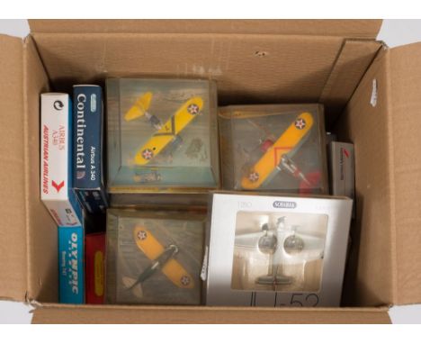 Schabak , Showcase Miniatures and others a group of various scale model aircraft:, including JU-52 and Douglas DC-3. 