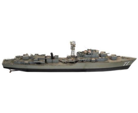 A  radio control scale  model of the Royal Navy Whitby-class Type 12 frigate HMS Blackpool:, fully detailed decks with fixtur