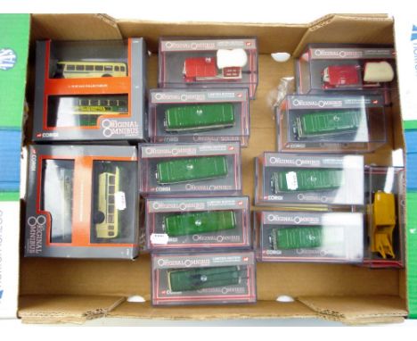 A group of 1/76th scale Corgi 'Original Omnibus Company' models: including two sets of No 97056 Bristol L/Bristol K6A Crosvil