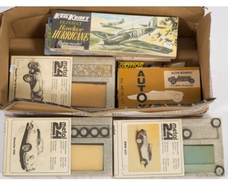 Three Model 24 1/24th scale white metal kits comprising  Bugatti Typ (sic) 55 Roadster, Porsche 356 and BMW 327:,  together w