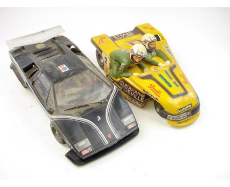 A built Tamiya 1/12th scale Lamborgini Countach and a Tamiya built B2B  racing sidecar: (both a/f)