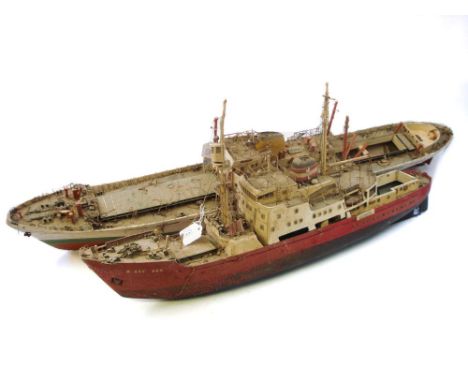 A radio control scale model of  the Australian MV Magga Dan: together with another of the MV Velarde (both a/f).