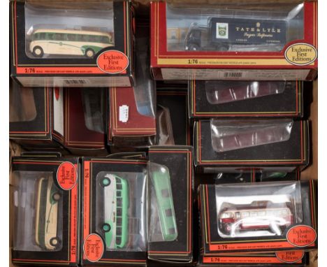 A group of 1/76th scale EFE buses and commercial vehicles:. 
